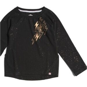 APPAMAN girl’s Black & Gold Lightning Shirt with sparkles NEW